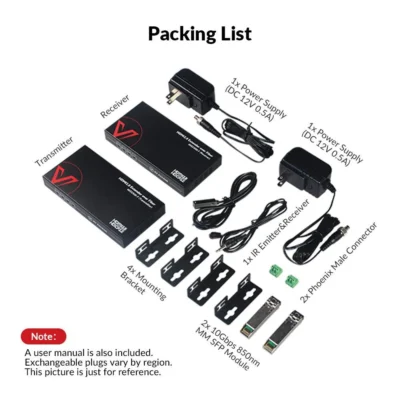 High-End 4K Fiber HDMI Extender, up to 1000ft (300m) over Fiber Optic Cable, HDMI 2.0 Transmitter & Receiver Kit, 2-Way IR & RS232     4KEX300-F - Image 5