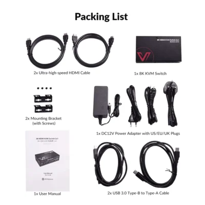 High-End 2×1 8K KVM Switch w/ HDMI 2.1 & USB 3.0 Hub, Supports 10K@120hz, 8K@120hz, 1080P@240hz & 2560×1440@144hz, Ideal for Gaming        8KSW21-KVM - Image 5