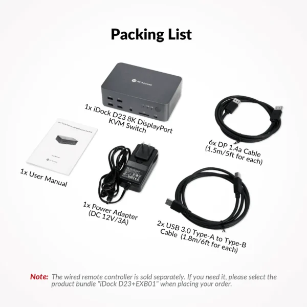 iDock D23 8K DisplayPort KVM Switch Docking Station for 2 Desktop PCs, Triple Monitor Design, 1G Ethernet, USB 3.0, 165/144/120Hz for Gaming - Image 9