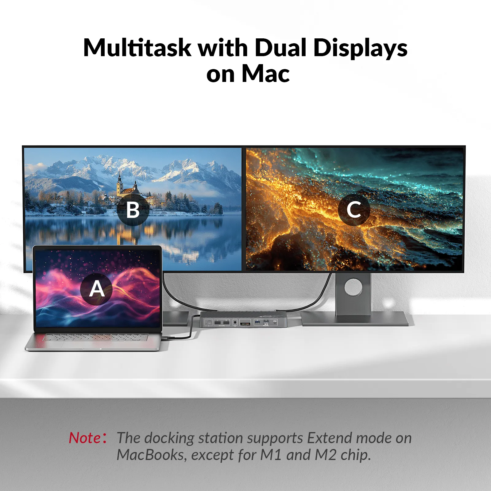 iDock M10 KVM Switch Docking Station for MacBook and PC, Dual 4K HDMI Displays, 1 Laptop + 1 Desktop Switching, High Refresh Rates, 100W Charging, 10-in-1 USB-C Dock - Image 7